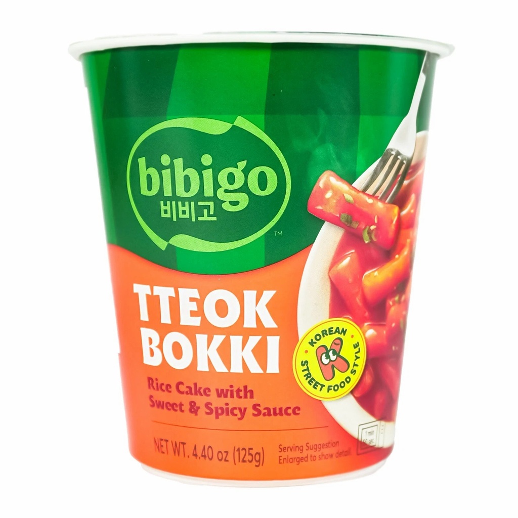 BIBIGO Tteokbokki Reiskuchen Cup mit Hot & Spicy Sauce 125g