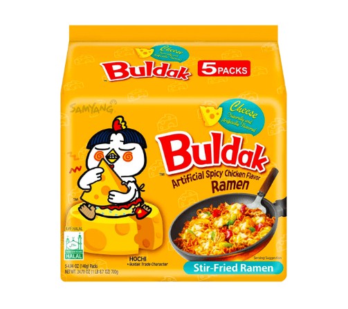 [10065] Samyang Instantnudeln Hot Chicken Ramen Käse 5er Packs 700g