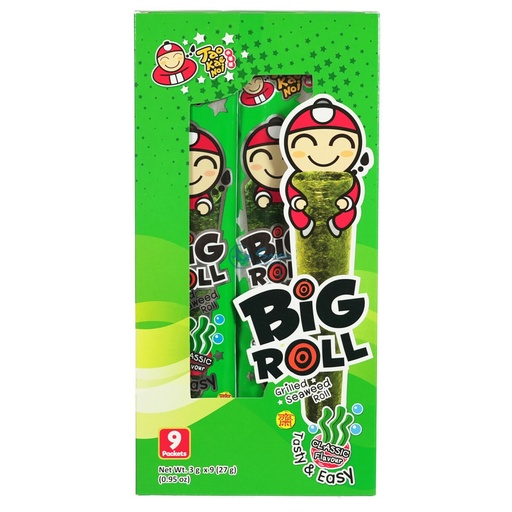[10842] TAO KAE NOI Seetang Snack BigRoll Original 27g